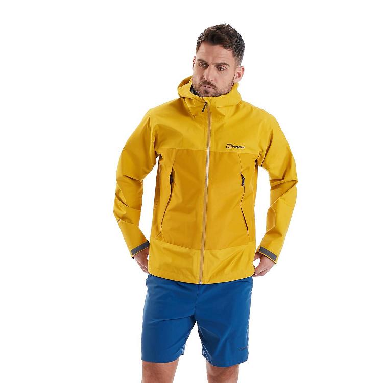 Pánska Nepremokavá Bunda Berghaus Gore Tex Paclite Dynak Žlté Hnede Slovensko 2937NMSXB